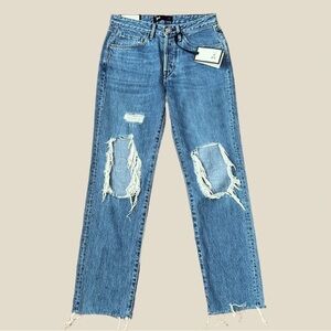 3x1 Boyfriend Jeans Ripped Knee Jeans Boyfriend Straight Grunge Size 24